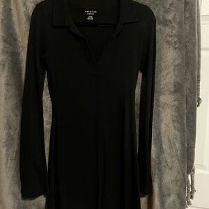 American Eagle Long Sleeve Black Mini Dress